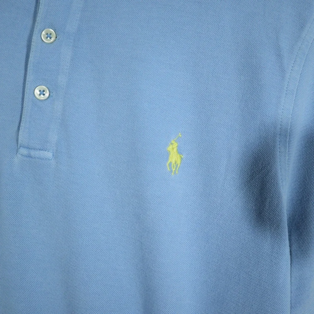 Polo Ralph Lauren Henley Shirt Mens Medium Blue Featherweight Mesh Short Sleeve